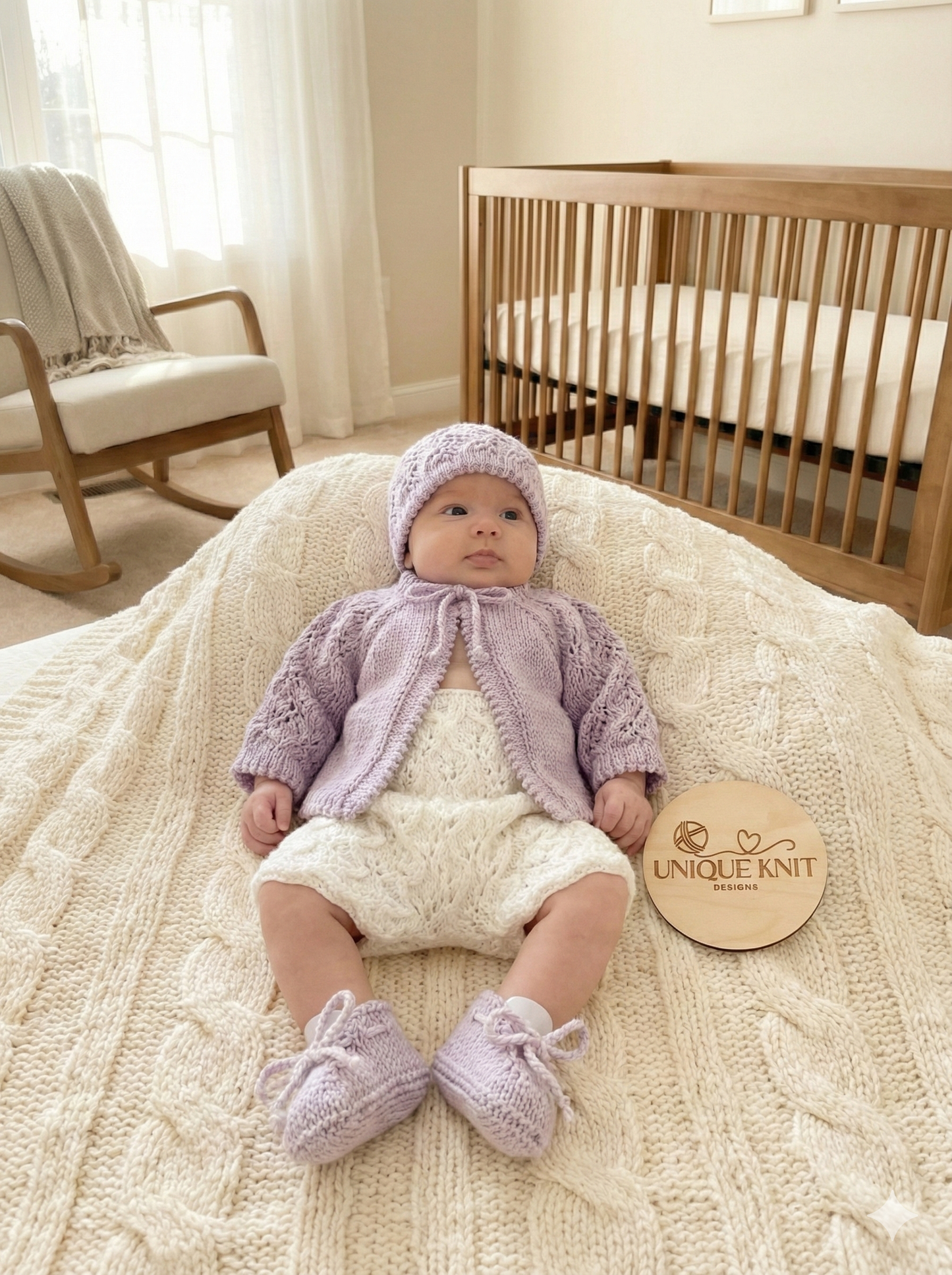 "Ivy” 4 Piece Set Knitting pattern for Reborn doll 16-22” or 0-3 Month Old Baby