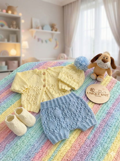 "Aster ” 4 Piece Set Knitting pattern for Reborn doll 16 -22” or 0-3 Mth Old Baby