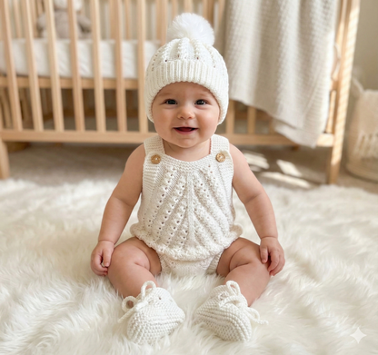 "Lupin” Romper Knitting pattern for Reborn doll 16 -22” or 0-3 Mth Old Baby