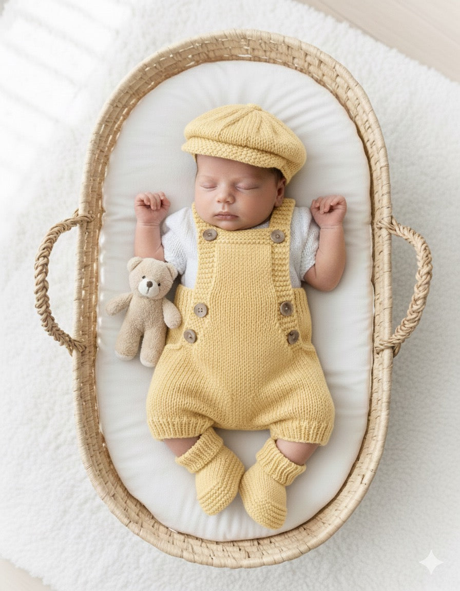 "Dandelion ” 4 Piece Set Knitting pattern for Reborn doll 16 -22” or 0-3 Mth Old Baby