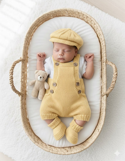 "Dandelion ” 4 Piece Set Knitting pattern for Reborn doll 16 -22” or 0-3 Mth Old Baby