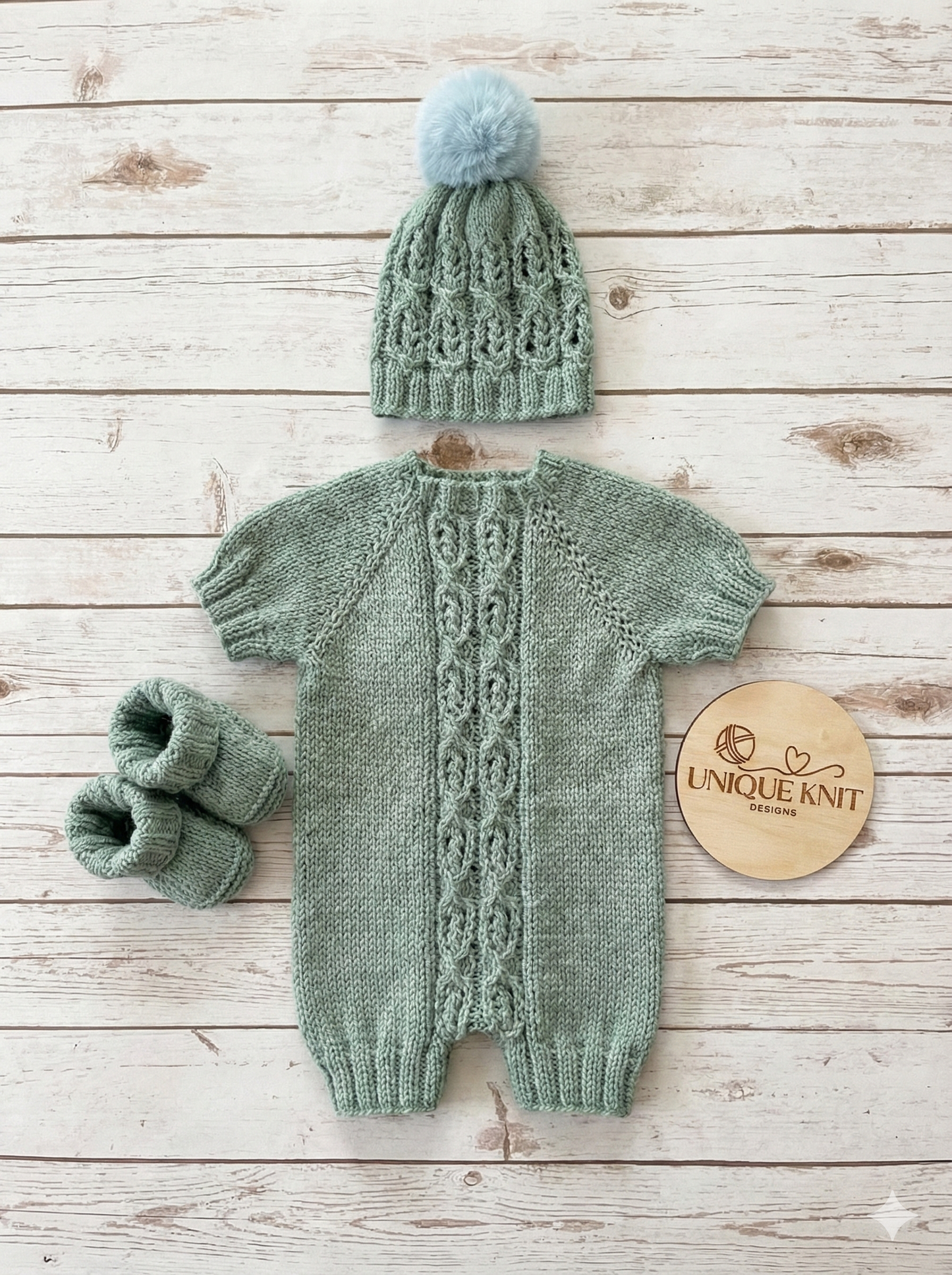 "Brooklyn" Romper knitting pattern for reborn doll 16-22" or 0-3 Month old baby