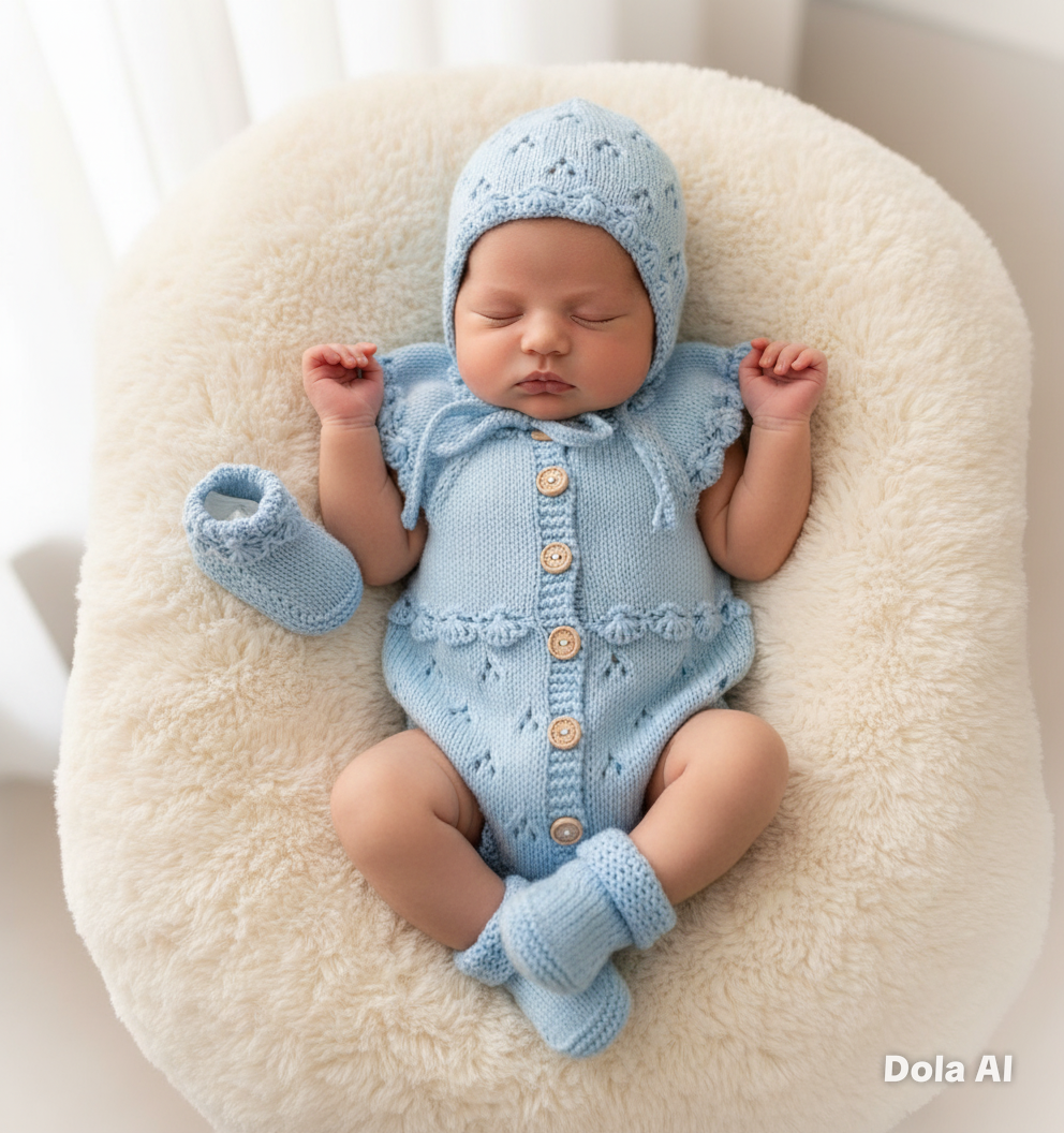 "Angel” Romper Knitting pattern for Reborn doll 16 -22” or 0-3 Month Old Baby