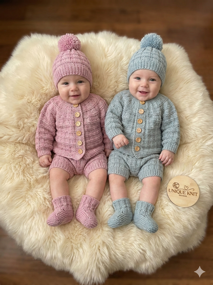 "Tate & Kate” 4 Piece Set Knitting pattern for Reborn doll 16-24” or 0-6 Mth Old Baby
