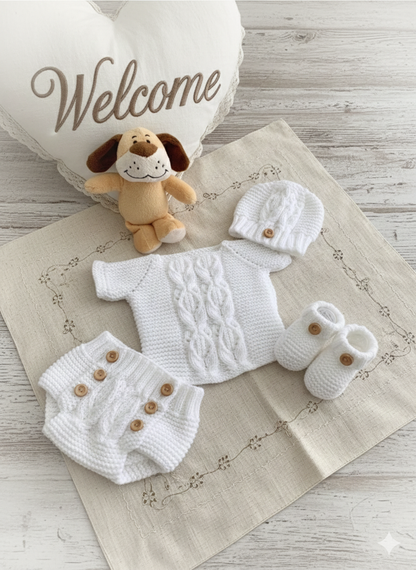 "Orchid ” Set Knitting pattern for Reborn doll 16 -22” or 0-3 Mth Old Baby