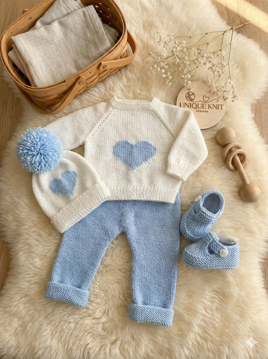"Camellia” Jeans Set Knitting pattern for Reborn doll 16 -22” or 0-3 Mth Old Baby