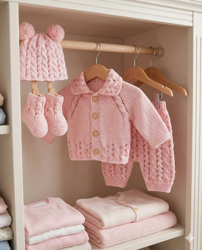 "Barley” 4 Piece Set Knitting pattern for Reborn doll 16-22” or 0-3 Month Old Baby