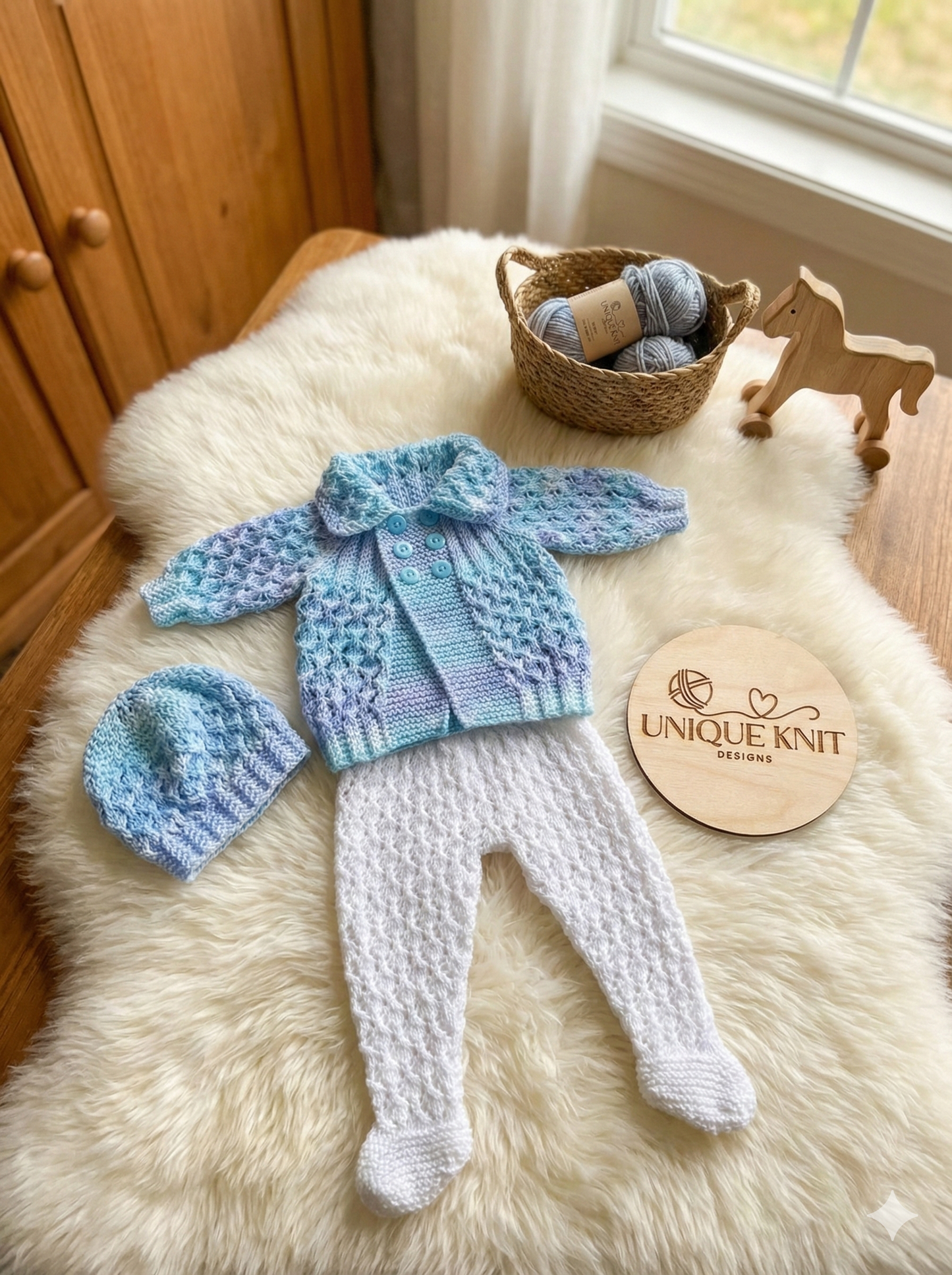 "Jelly Bean” 3 piece set Knitting pattern for Reborn doll 16 -22” or 0-3 Month Old Baby
