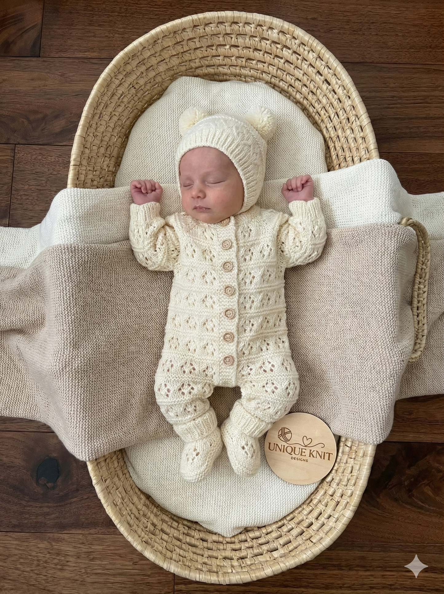 "Miami" Romper knitting pattern for reborn doll 16-22" or 0-3 Month old baby