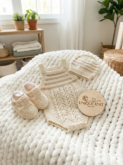 "Battersea” 3 Piece Knitting pattern set for Reborn doll 18 -24” or 0-9 Month Old Baby