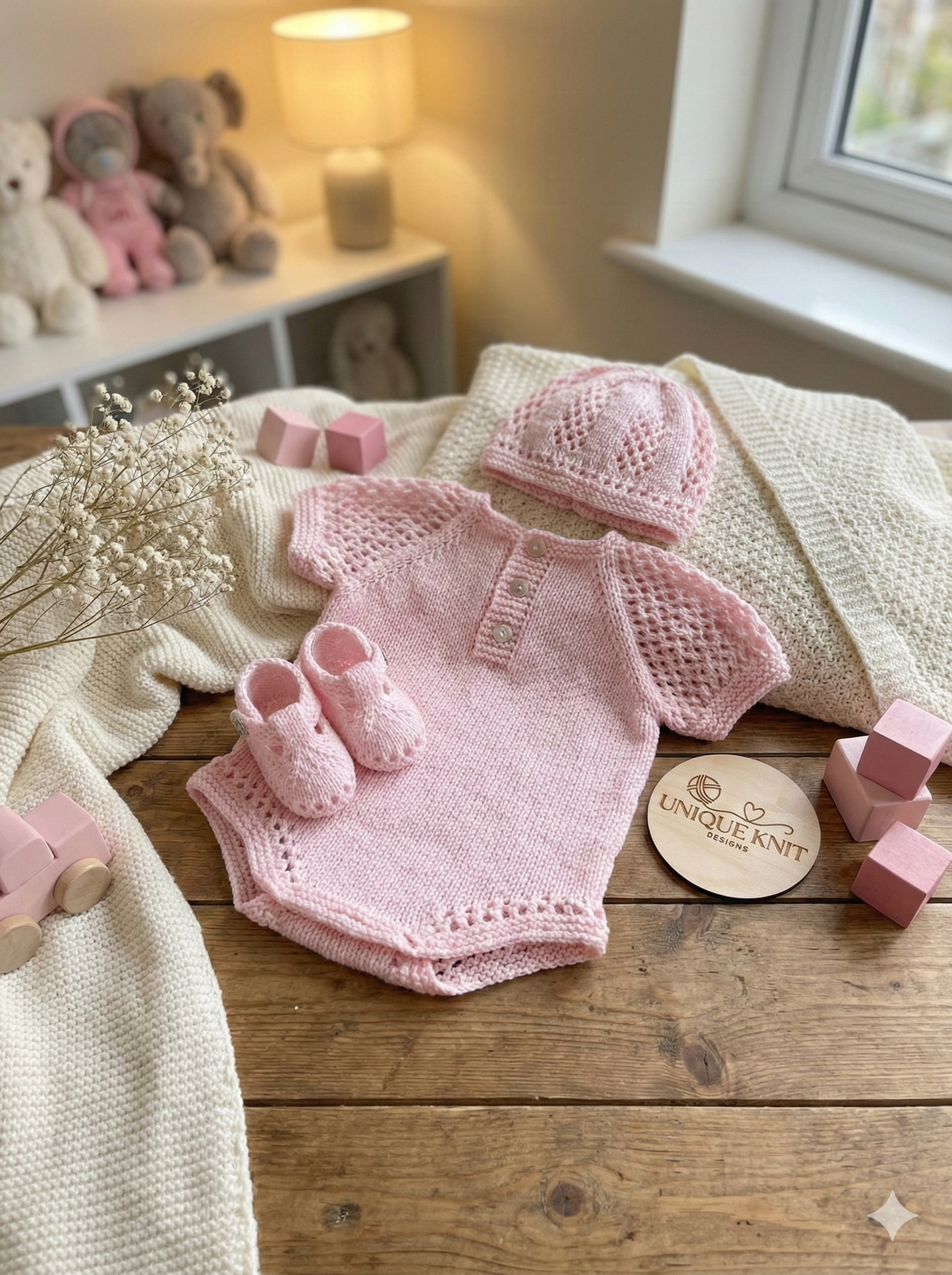 "Pearl” Romper Knitting pattern for Reborn doll 16 -22” or 0-3 Mth Old Baby