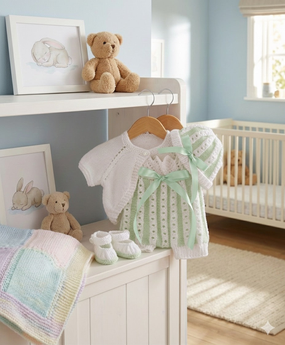 "Rosebud” Summer set Knitting pattern for Reborn doll 16 -22” or 0-3 Mth Old Baby