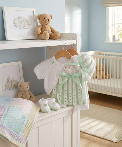 "Rosebud” Summer set Knitting pattern for Reborn doll 16 -22” or 0-3 Mth Old Baby