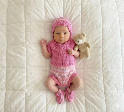 "Candy” Romper Knitting pattern for Reborn doll 16 -22” or 0-3 Month Old Baby