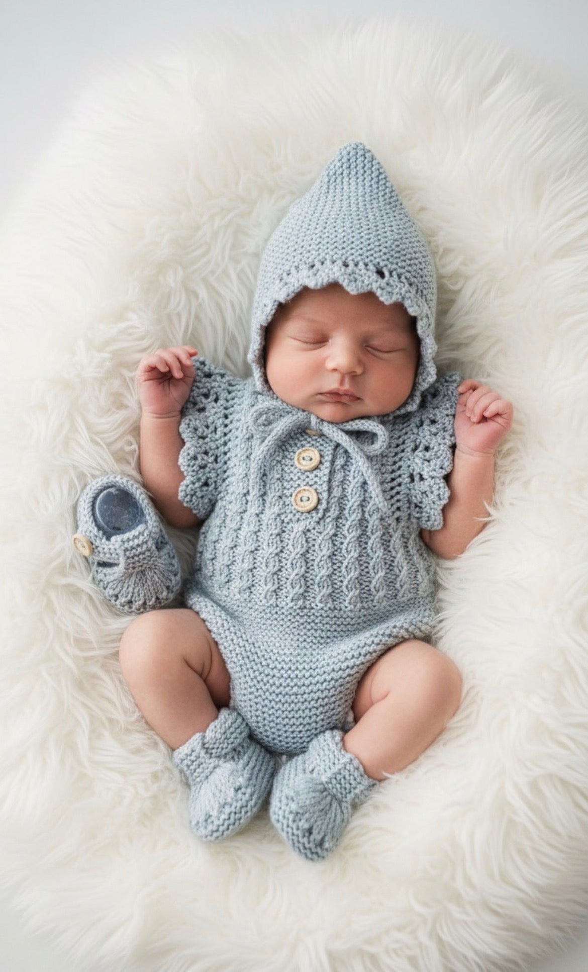 "Florence” Romper Knitting pattern for Reborn doll 16 -22” or 0-3 Month Old Baby