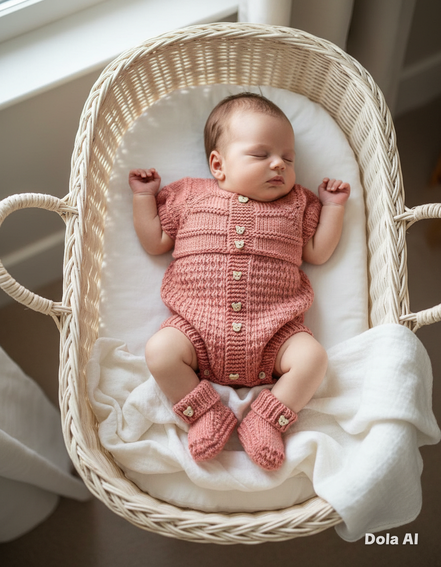 "Mango" Romper knitting pattern for reborn doll 16-22" or 0-3 Month old baby