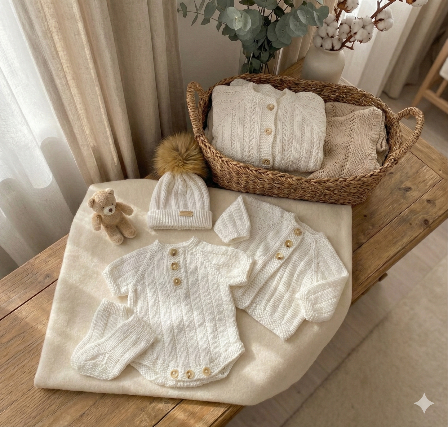 "Cotton ” Multi-piece Knitting pattern for Reborn doll 16 -22” or 0-3 Month Old Baby