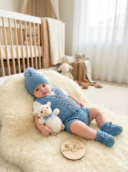 "Mustard” 4 Piece Set Knitting pattern for Reborn doll 16-22” or 0-3 Mth Old Baby