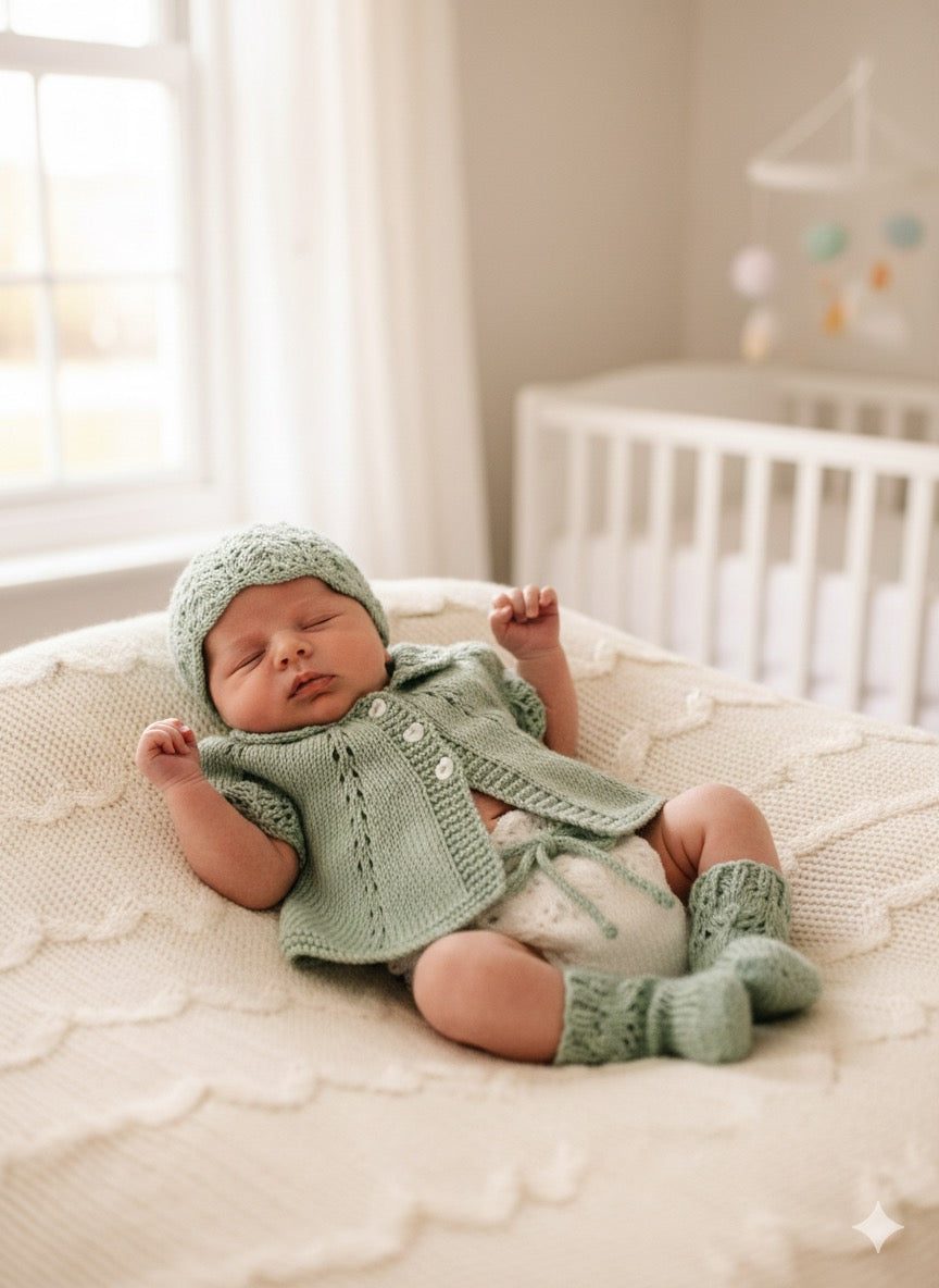 "Beatrice” Multi-piece Knitting pattern for Reborn doll 16 -22” or 0-3 Month Old Baby