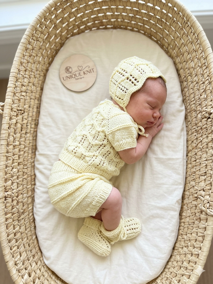 "Aileen” Multi-piece Knitting pattern for Reborn doll 16 -22” or 0-3 Month Old Baby