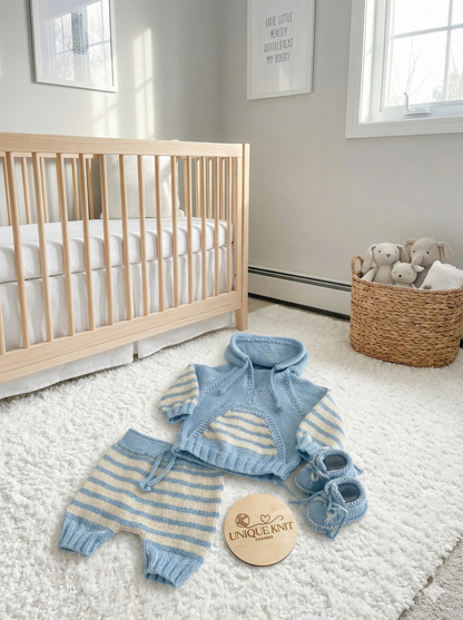 "Basil” Tracksuit & Trainer Knitting pattern set  for Reborn doll 16 -22” or 0-3 Mth Old Baby