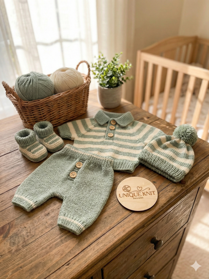 "Chestnut” Shorts and top Knitting pattern set for Reborn doll 16 -22” or 0-3 Mth Old Baby