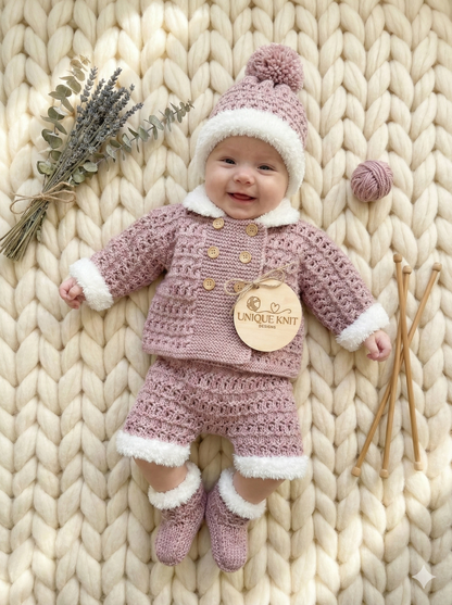 "Pixie” 4 Piece Set Knitting pattern for Reborn doll 16-22” or 0-3 Month Old Baby