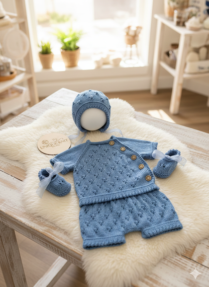 "Britney" 4 piece knitting pattern for reborn doll 16-22" or 0-3 Month old baby