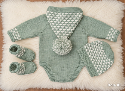 "Holly” Romper Knitting pattern for Reborn doll 16 -22” or 0-3 Month Old Baby