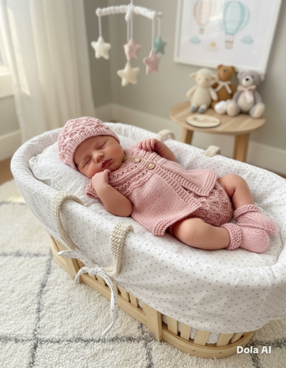"Rianne” 4 Piece Knitting pattern set for Reborn doll 16 -22” or 0-3 Month Old Baby