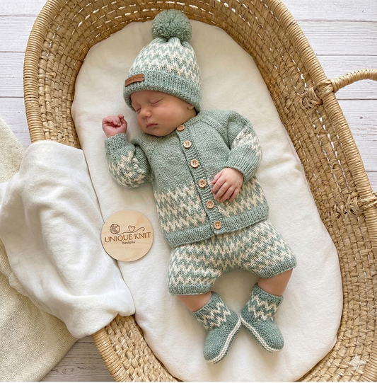"Zingara” 4 Piece Knitting pattern set for Reborn doll 16 -22” or 0-3 Month Old Baby