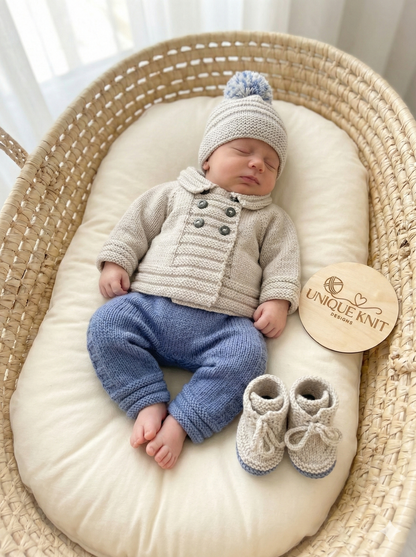"Rowan” 4 Piece Set Knitting pattern for Reborn doll 16-22” or 0-3 Mth Old Baby