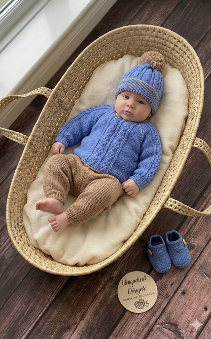 "Kieron” Multi-piece Knitting pattern for Reborn doll 16 -22” or 0-3 Month Old Baby