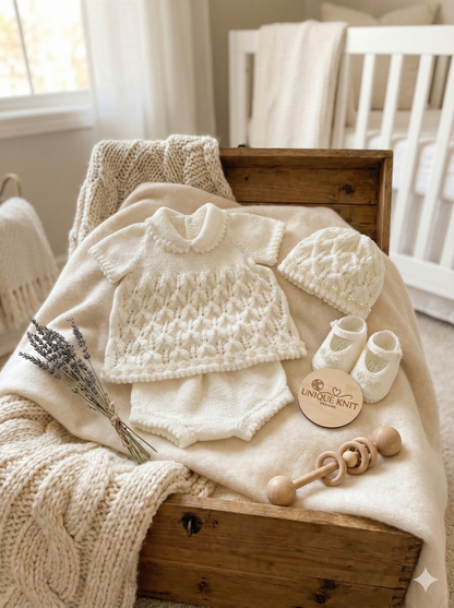 "Carnation ” Angel Set Knitting pattern for Reborn doll 16 -22” or 0-3 Mth Old Baby