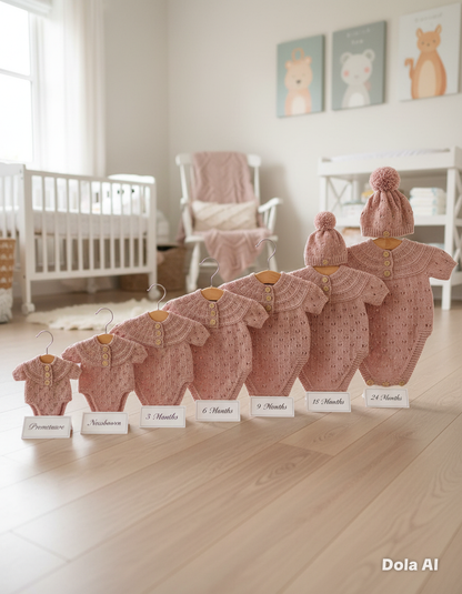 "Pippin” 3 Piece set - 8 sizes from premature to 24 Month old baby