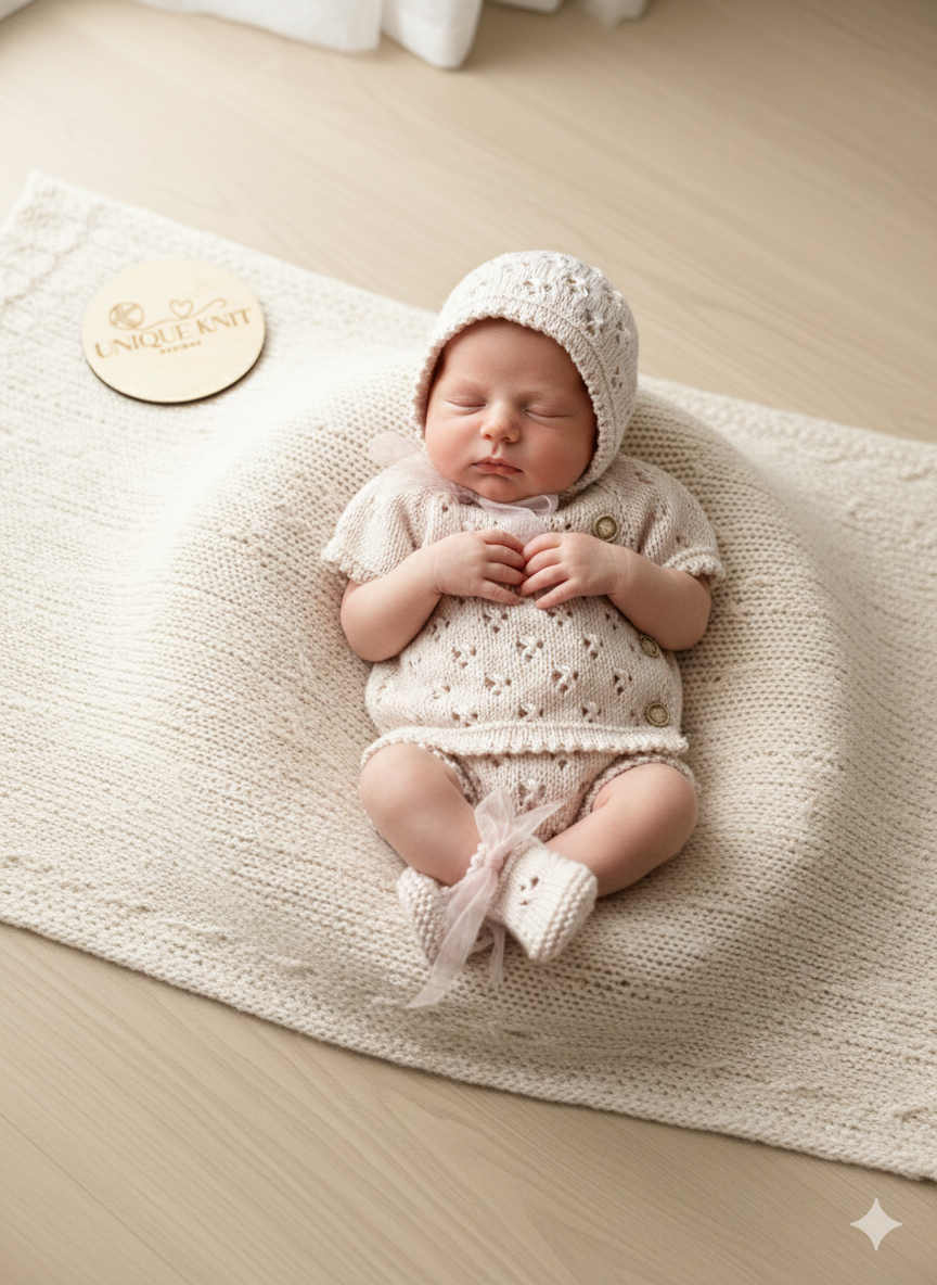 "Britney" 4 piece knitting pattern for reborn doll 16-22" or 0-3 Month old baby