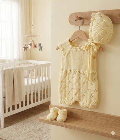 "Angel” Romper Knitting pattern for Reborn doll 16 -22” or 0-3 Month Old Baby