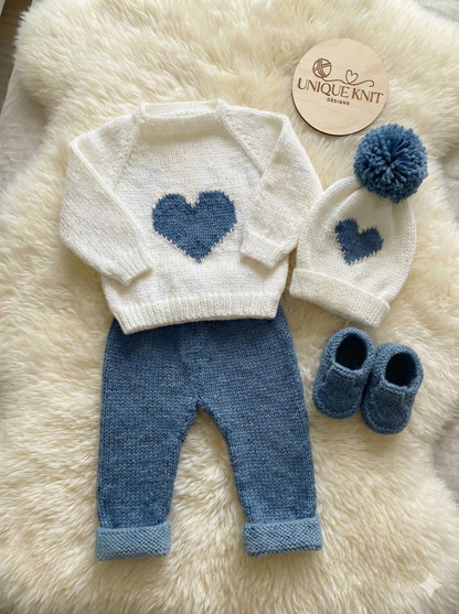 "Camellia” Jeans Set Knitting pattern for Reborn doll 16 -22” or 0-3 Mth Old Baby