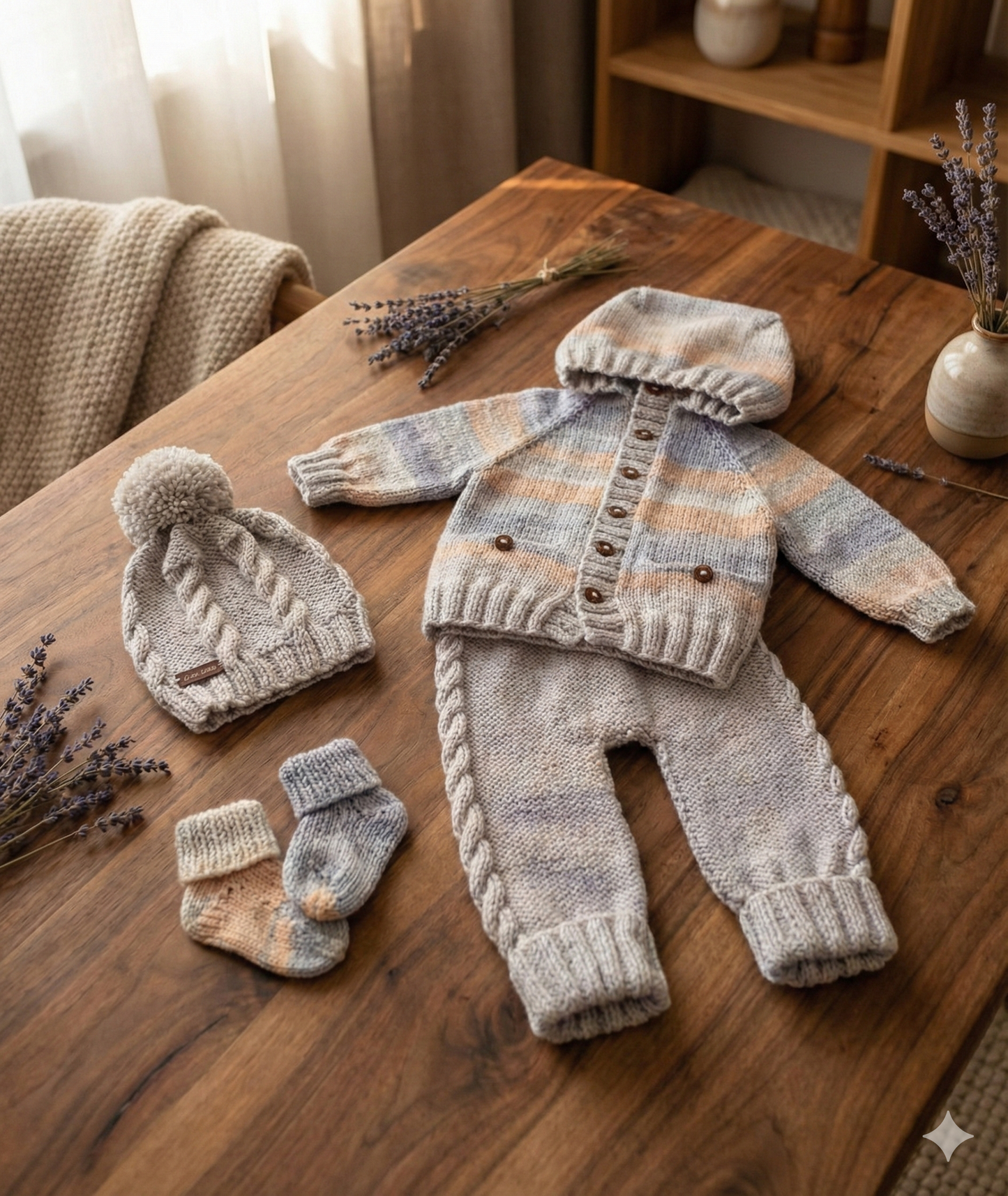 "Clay” 4 Piece Set Knitting pattern for Reborn doll 16-22” or 0-3 Month Old Baby