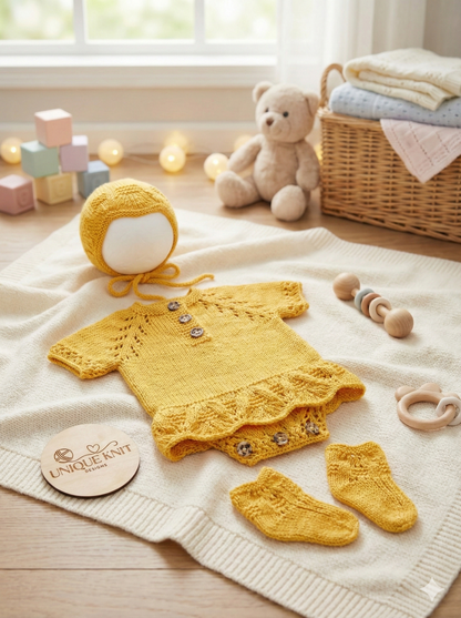 "Venice" Romper knitting pattern for reborn doll 16-22" or 0-3 Month old baby