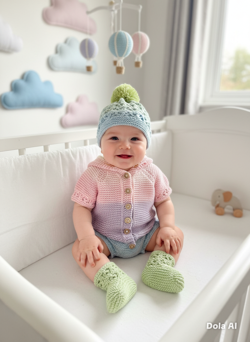 "Rainbow” Multi Piece set knitting pattern for reborn doll 16-22" or 0-3 month old baby