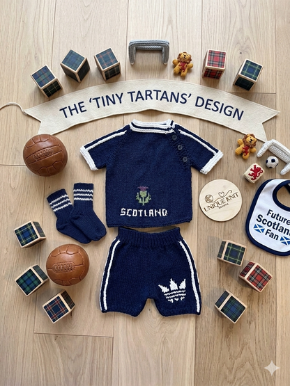 "Tiny Tartans” 3 piece Knitting pattern set for Reborn doll 16 -22” or 0-3 Month Old Baby