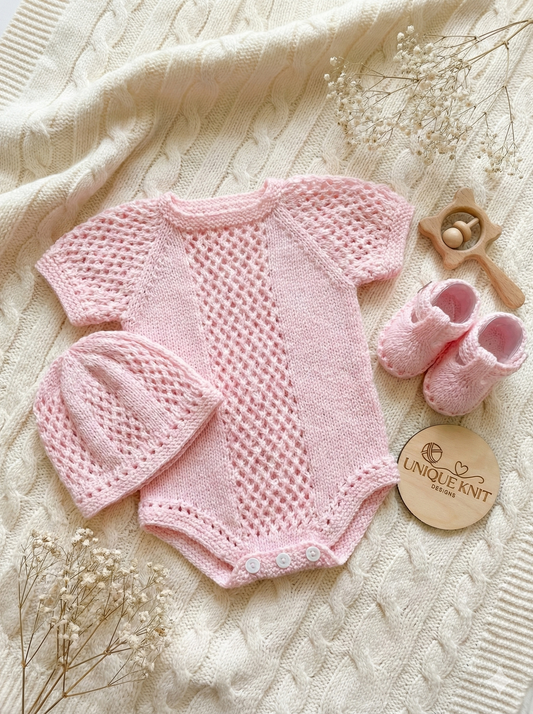 "Pearl” Romper Knitting pattern for Reborn doll 16 -22” or 0-3 Mth Old Baby
