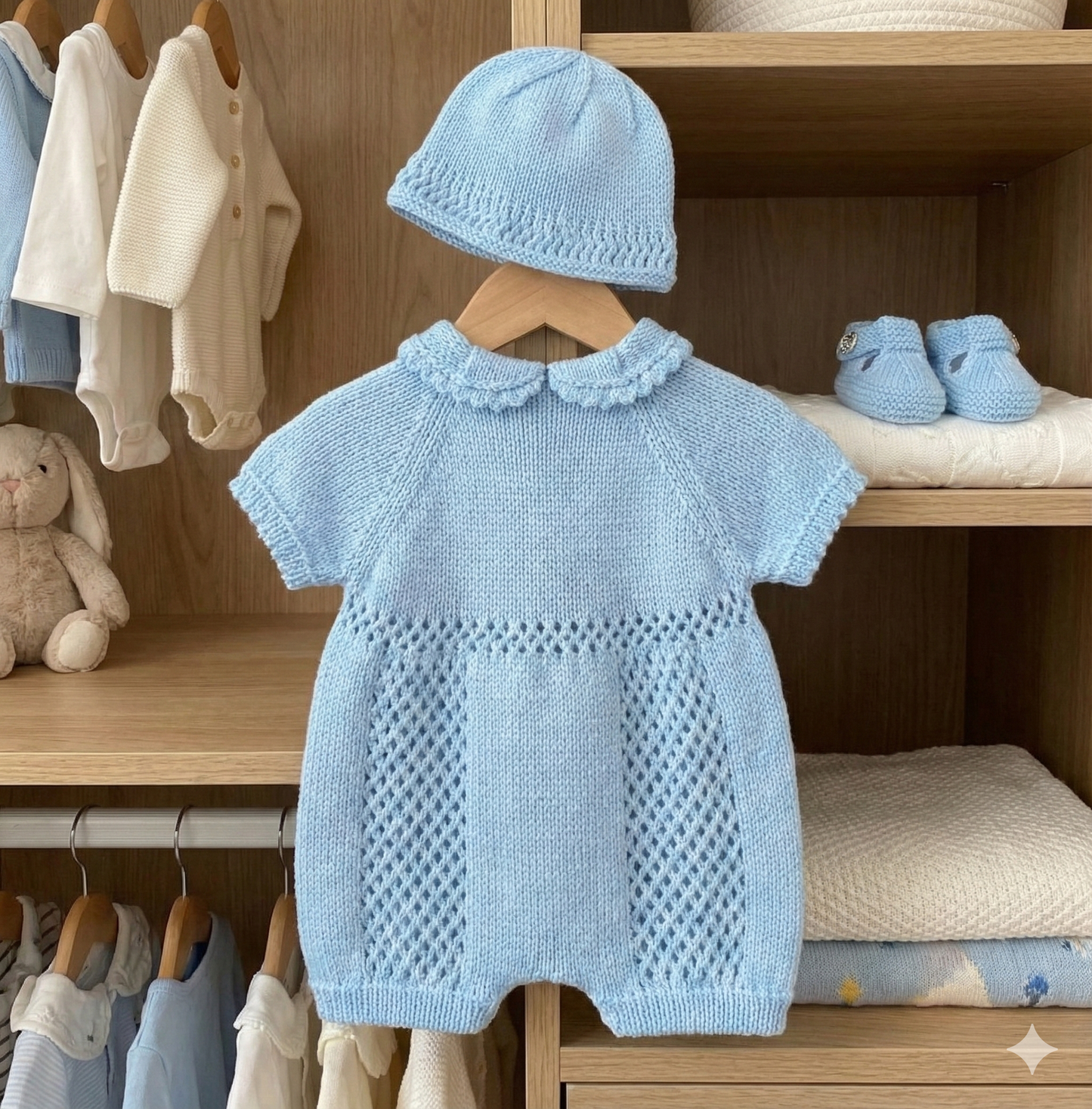 "Clover” Romper Knitting pattern for Reborn doll 16 -22” or 0-3 Mth Old Baby