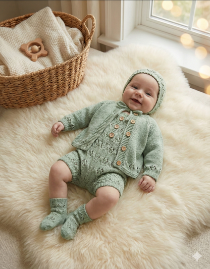 "Davina” 4 piece Set Knitting pattern for Reborn doll 16-22” or 0-3 Month Old Baby