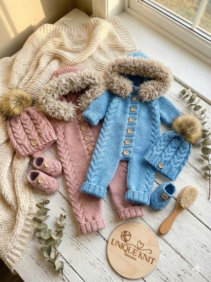 "Alaska” 3 piece Knitting pattern set for Reborn doll 16 -24” or 0-6 Month Old Baby