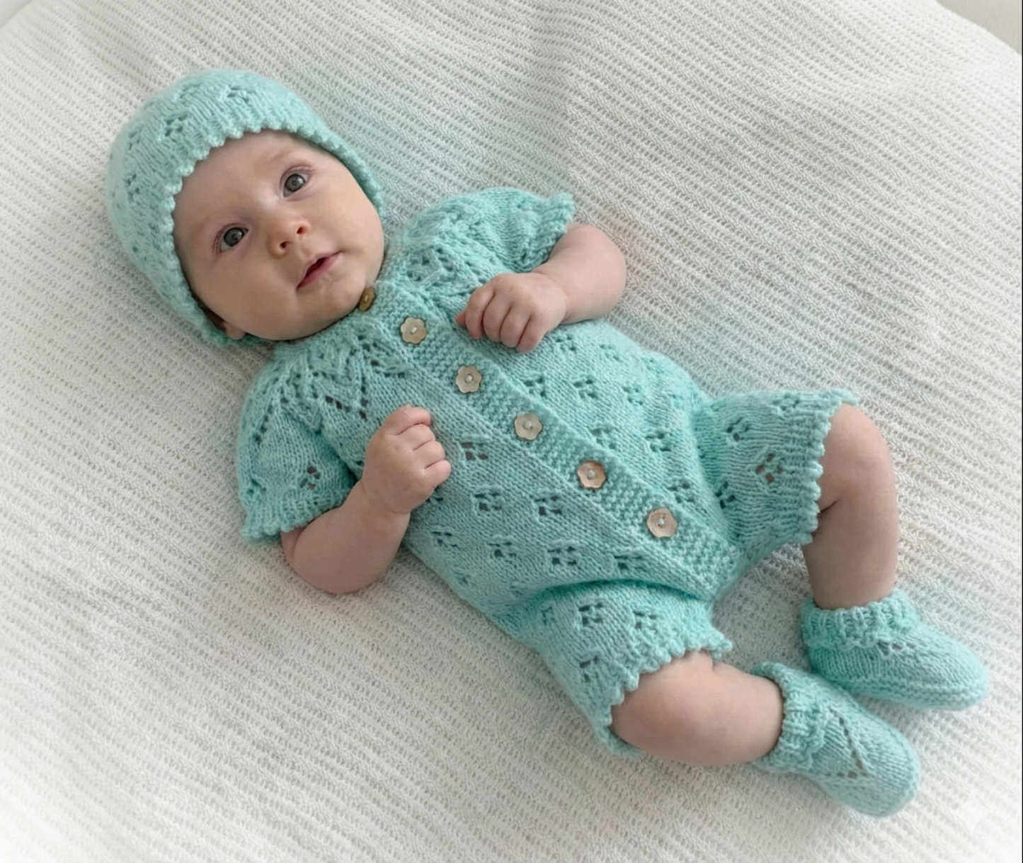 "Snowdrop ” Romper Knitting pattern for Reborn doll 16 -22” or 0-3 Mth Old Baby
