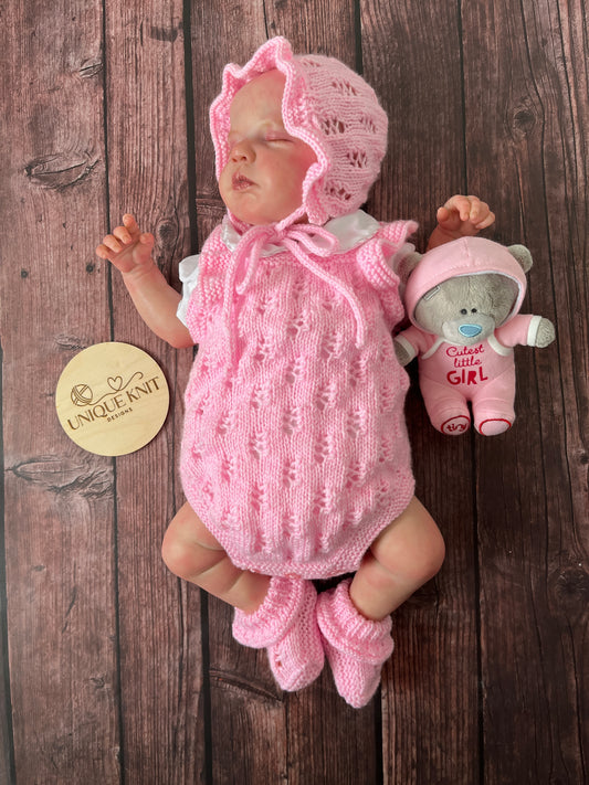 "Caz” Multi Piece set knitting pattern for reborn doll 16-22" or 0-3 month old baby