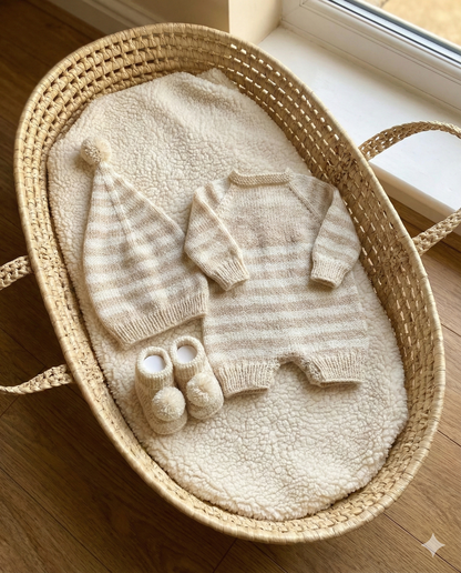 "Peaches & Cream” Romper Set Knitting pattern for Reborn doll 16 - 22” or 0-3 Mth Old Baby