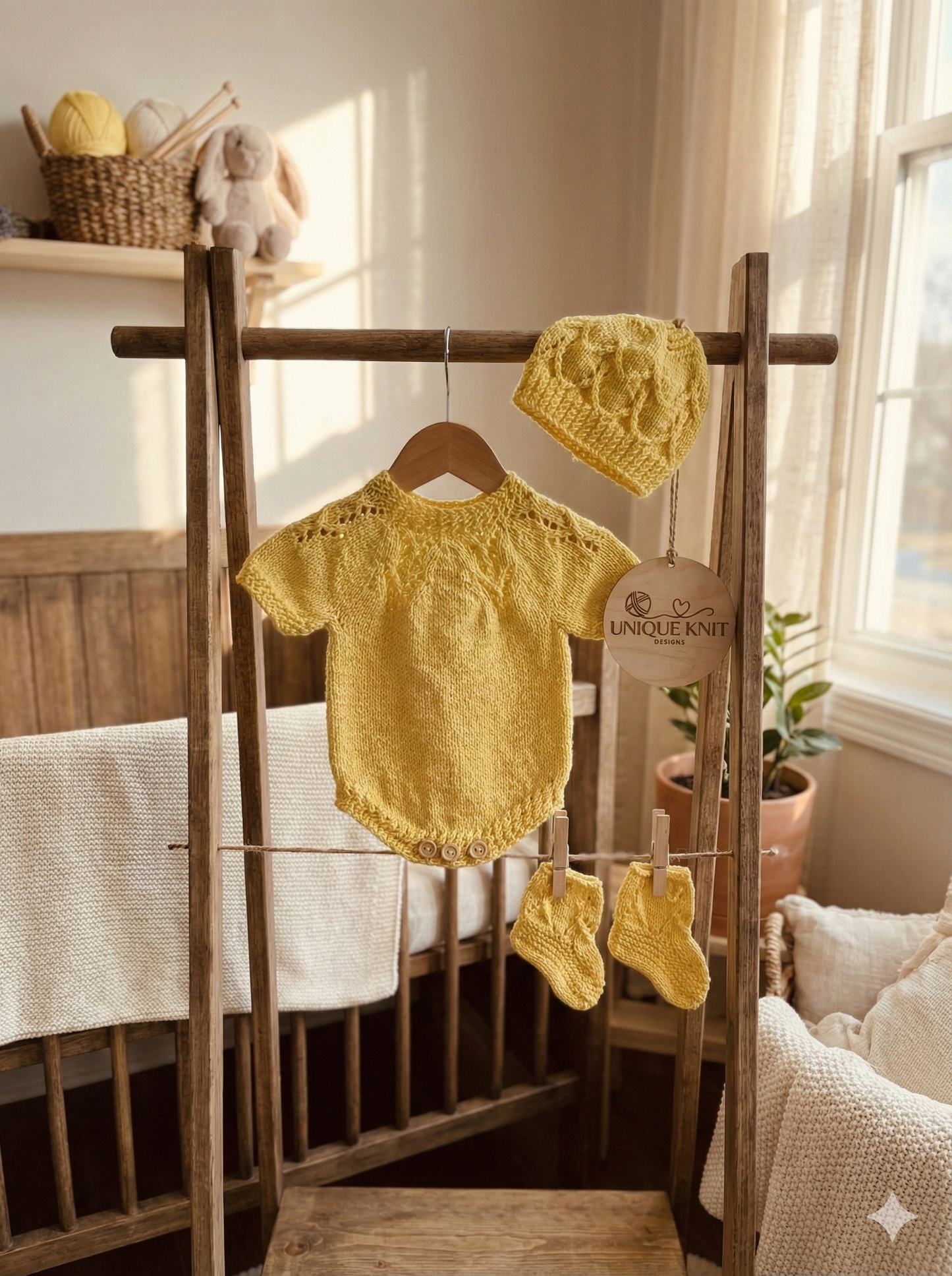 "Cherub" Romper knitting pattern for reborn doll 16-22" or 0-3 Month old baby